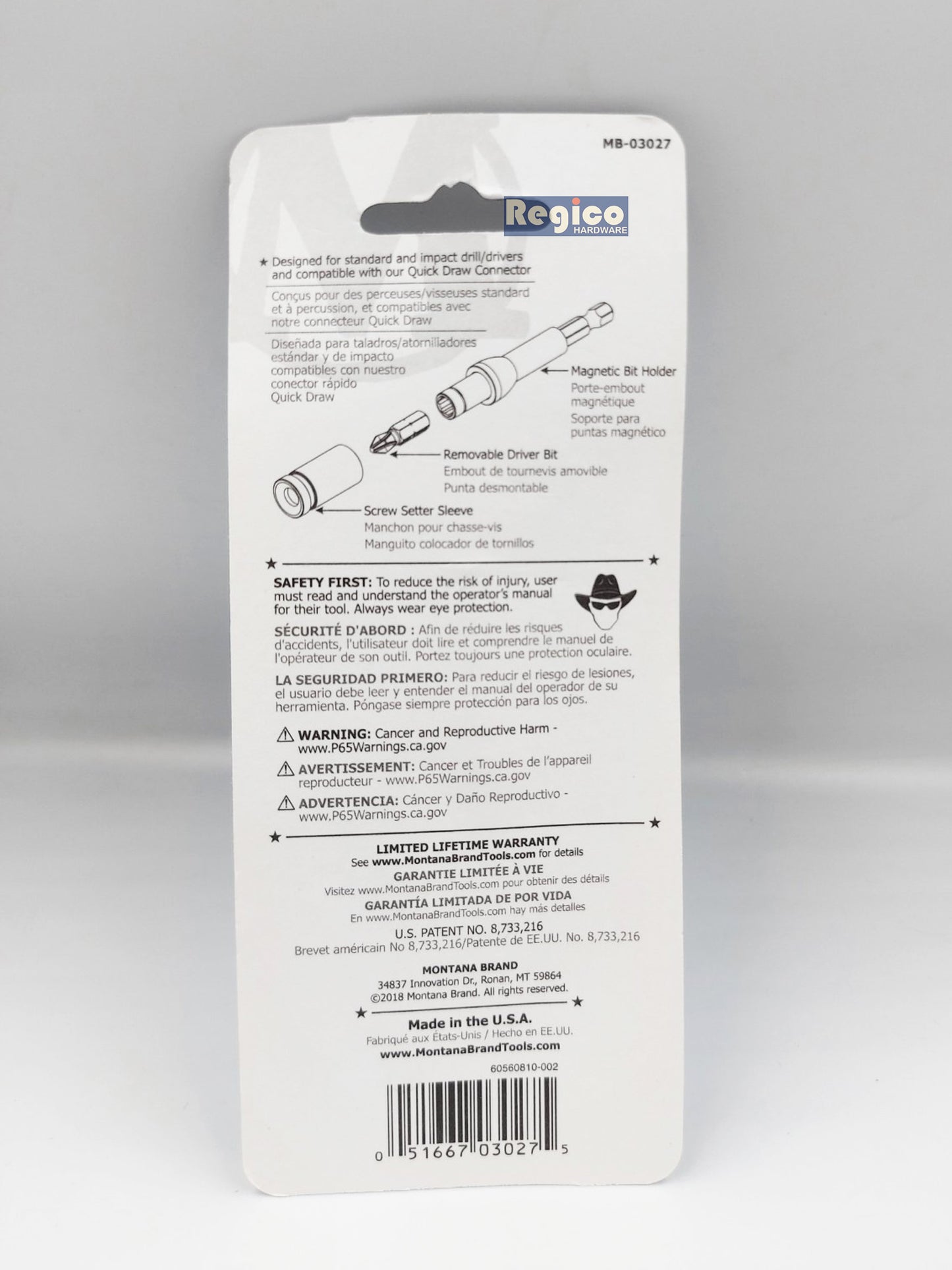 Montana MB-03027 Drywall Screw Setter Set Screw bit