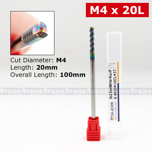 SUPAL DLC Coated End Mill for Aluminum | Carbide CNC Milling Cutter