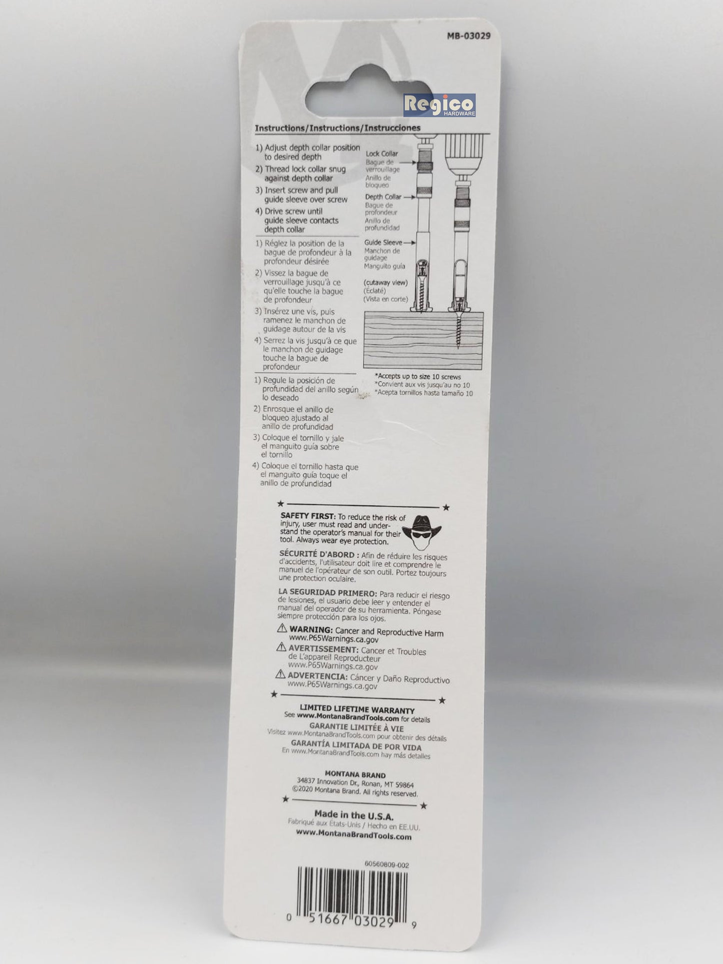 Montana MB-03029 Adjustable Depth Stop Screw Guide
