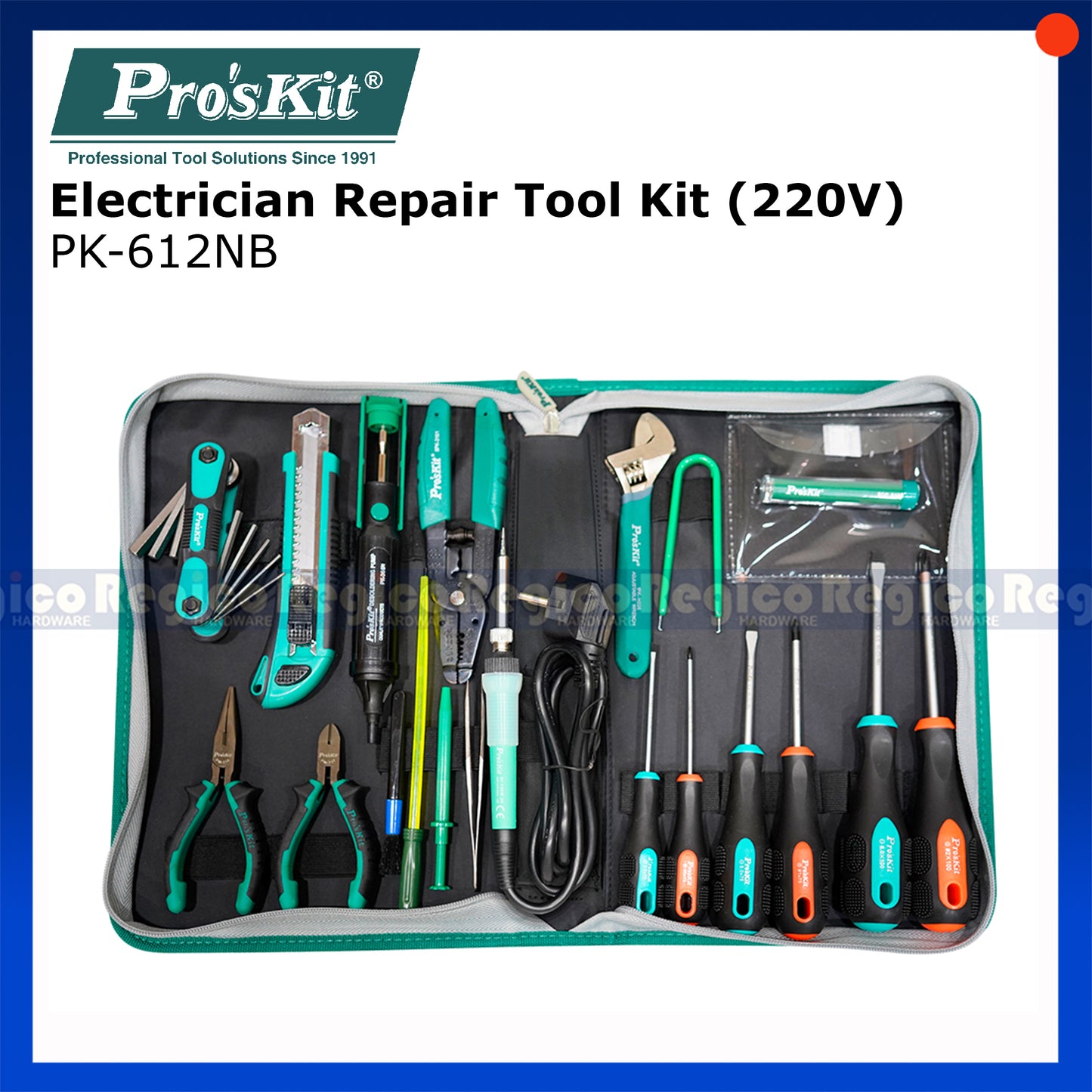 Proskit Electrician Repair with Soldering Iron Tool Kit PK-612NB