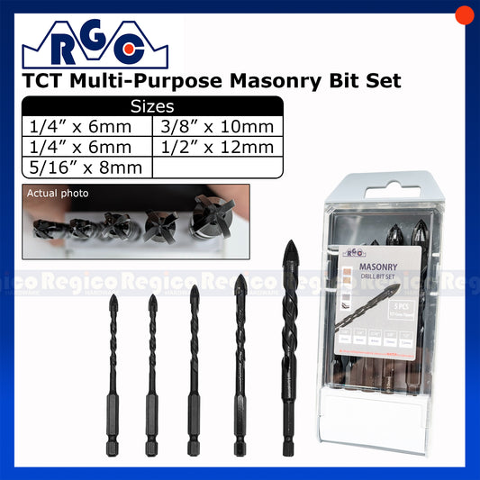 RGC TCT Multipurpose Masonry Bit Set 6mm 8mm 10mm 12mm