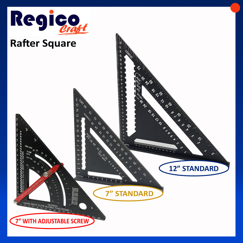 Regicocraft Aluminum Triangle Speed Rafter Square Angle Ruler Squala #00976 #976-01 #10805
