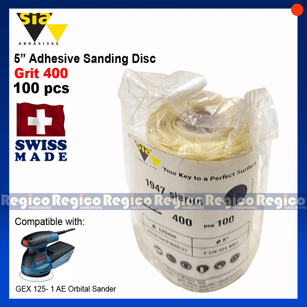 Sia 100PCS Adhesive 5 inch Sanding Disc for Orbital Eccentric Sander GEX 125 #1947