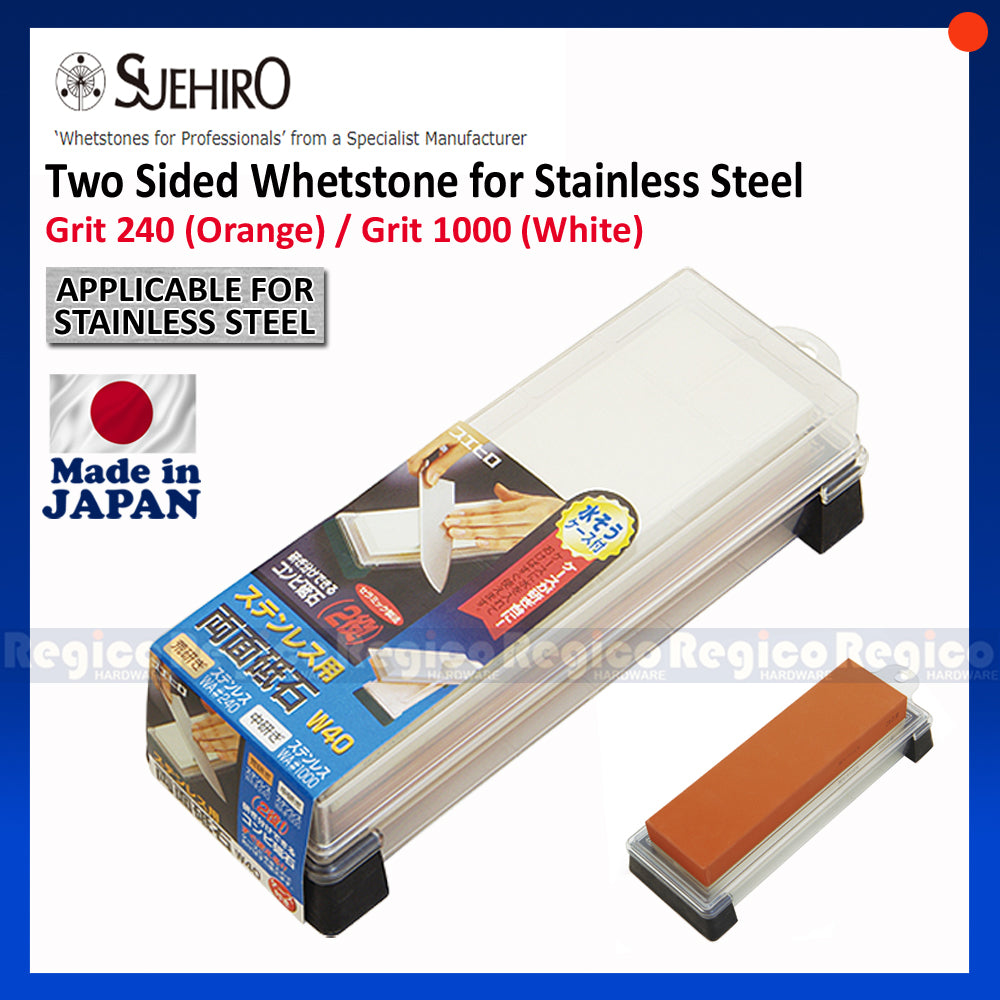 Suehiro Grit 240/1k Two Sided Japanese Whetstone Sharpening Stone W40 Regico Hardware