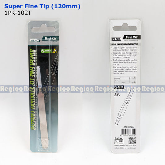 Pro'sKit Precision Tweezers | Fine Tip Straight Curved Tweezers | Electronics SMD Jewelry Tweezers | 1PK-102T 104T 105T