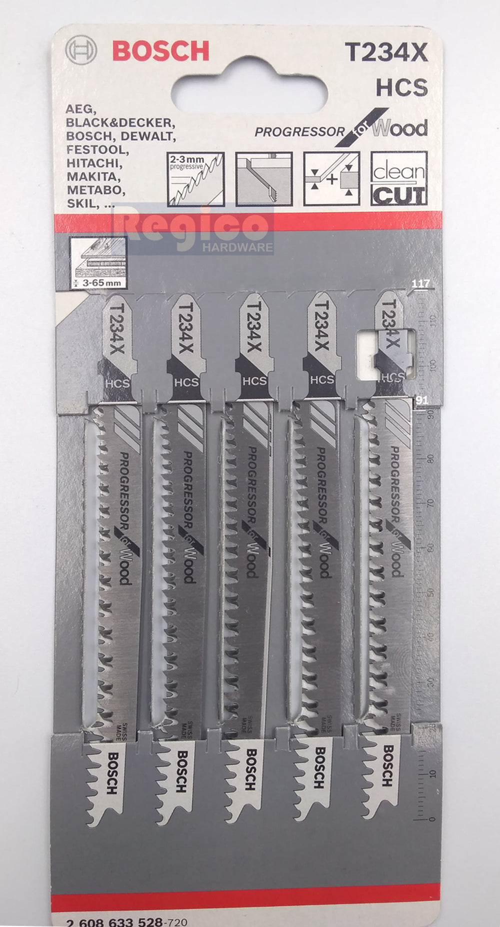 BOSCH T234X Jigsaw Blade Set Progressor for Wood 5pcs/set Bosch Accessories