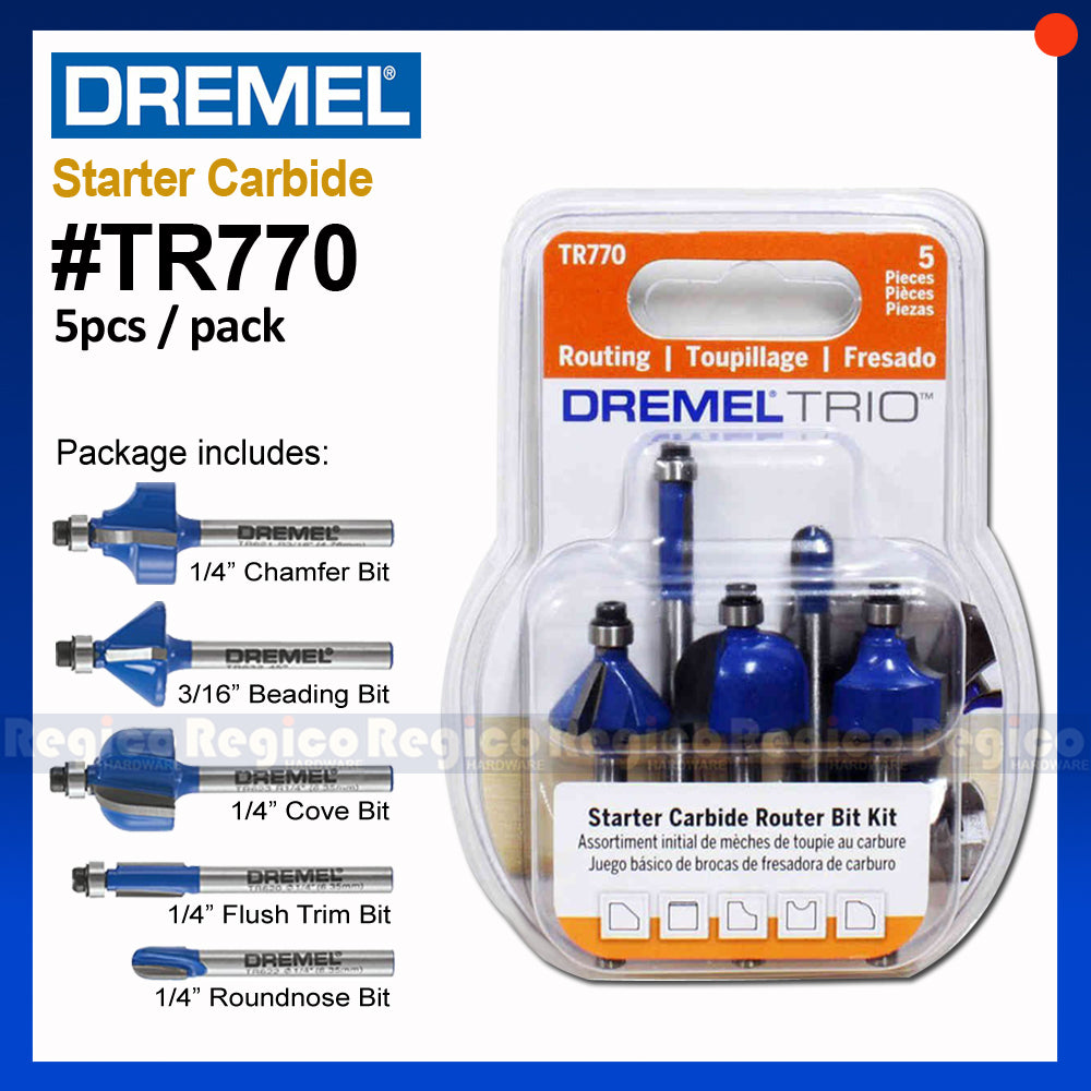 Dremel Trio TR750 TR780 TR770 Straight Specialty Carbide Router Bit Set Dremel Accessories