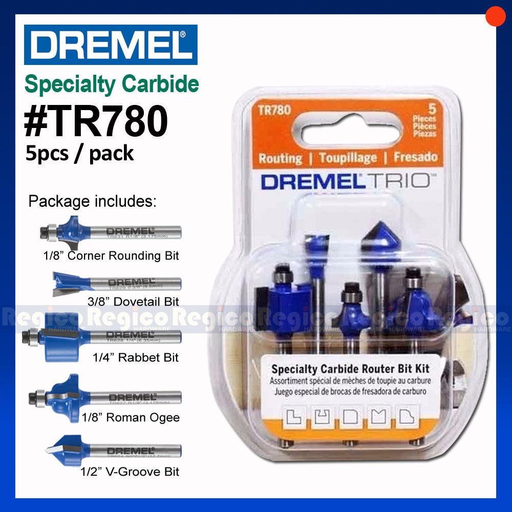 Dremel Trio TR750 TR780 TR770 Straight Specialty Carbide Router Bit Set Dremel Accessories