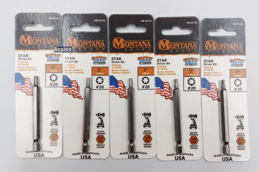 5pcs. Montana 3 inch Torx Screw Star Shaped screwdriver screw bits MB-65736