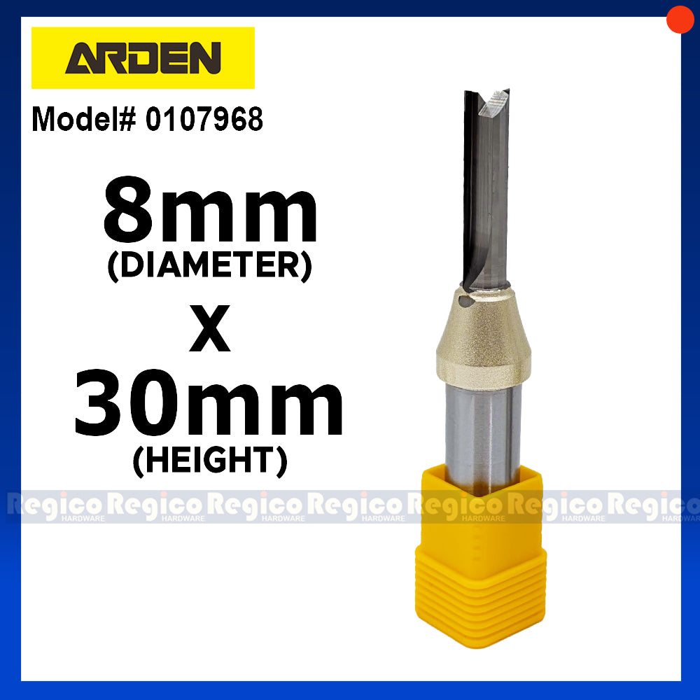 ARDEN 2 Flute 1/2 Shank Metric TCT Straight Router Bit #0107
