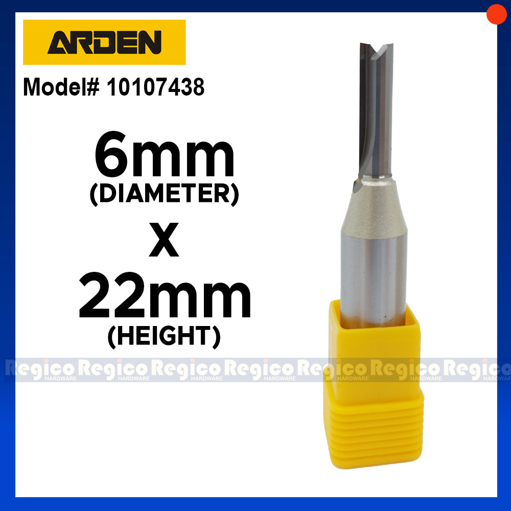 ARDEN 2 Flute 1/2 Shank Metric TCT Straight Router Bit #0107