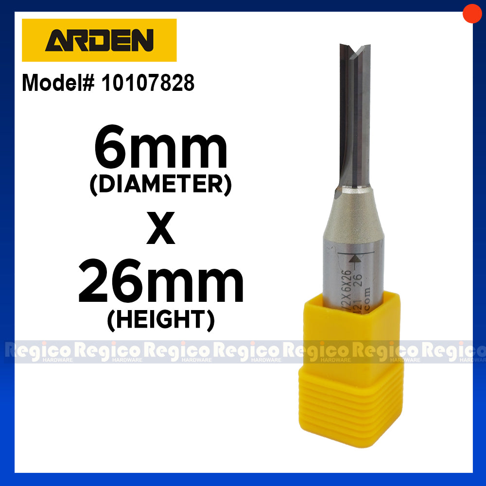 ARDEN 2 Flute 1/2 Shank Metric TCT Straight Router Bit #0107