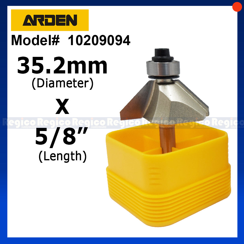 ARDEN #0209 1/4 Shank 45 degree Chamfer Chamfering Router Bit for Woodworking