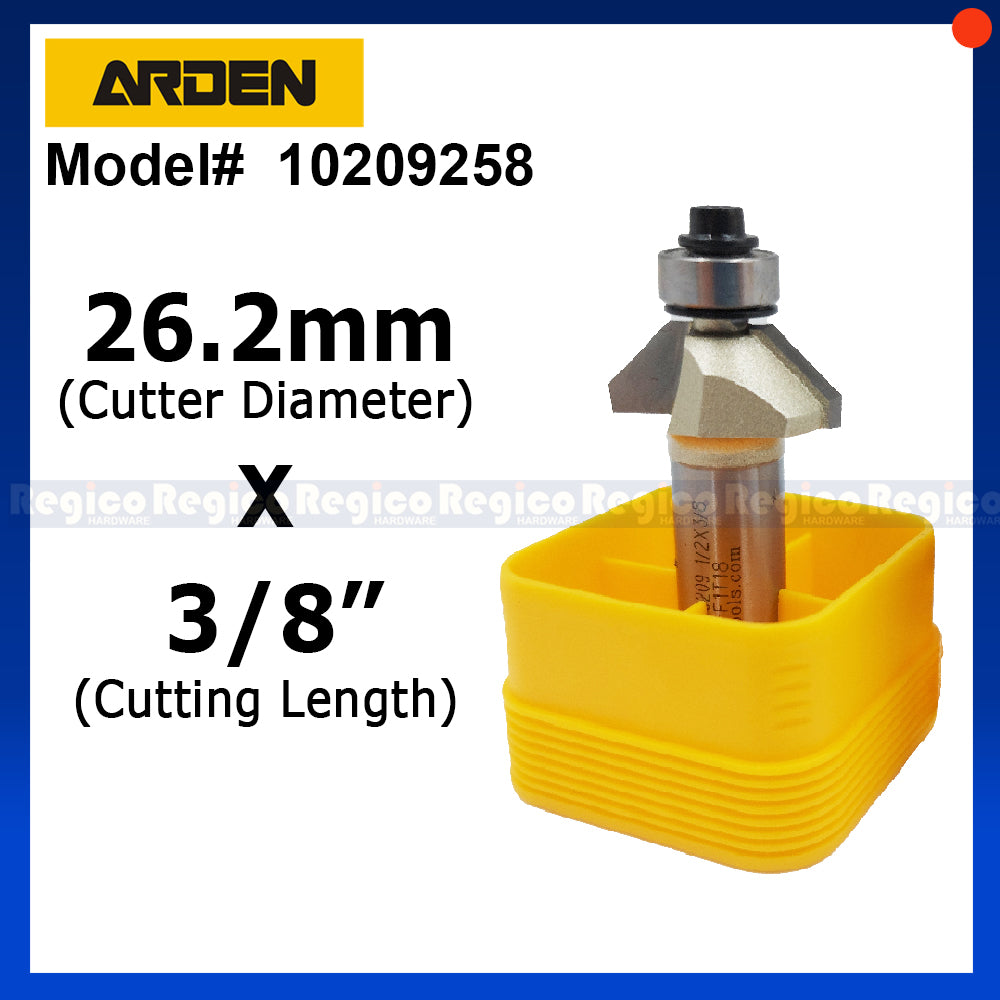 ARDEN #0209 1/2 Shank 45 degree Chamfer Chamfering Router Bit