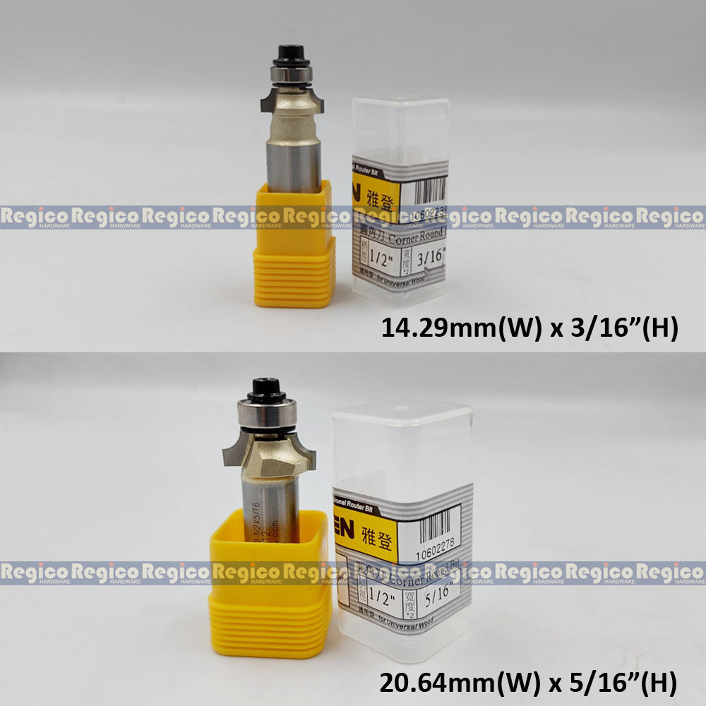 ARDEN #0602 1/2 Shank Round Over Beading Edging Ball Bearing Router Bit for Woodworking