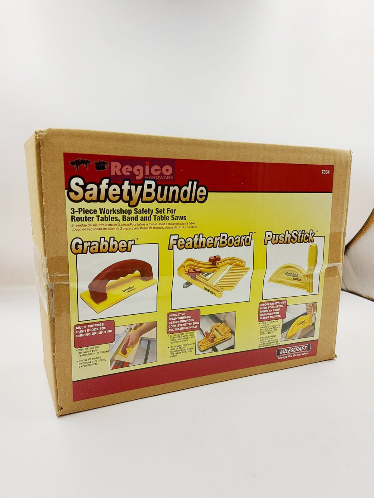 Milescraft Safety Bundle Kit Feather Board 1406 + Push Stick 3404 with Free Grabber 3403 Woodworking Tools 7334