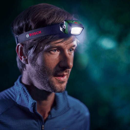 Bosch High-Visibility 190LM LED Headlamp for Camping & Hiking, New Lightweight Adjustable Outdoor Light Bosch Lawn Garden