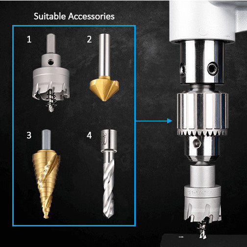 3Keego 1/2 13mm Capacity Drill Chuck Adaptor Weldon Shank for Magnetic Drill