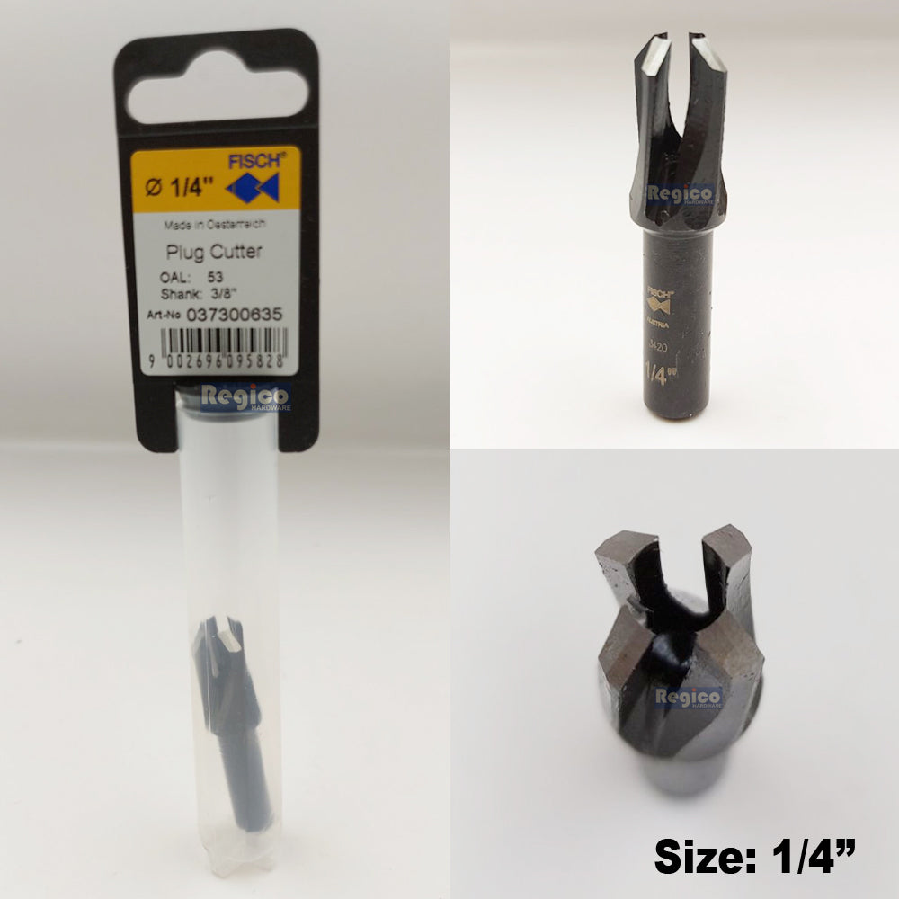 Fisch Tools Plug Cutter 8mm 1/4" inch 1/2" inch 3/18" inch 7/16" inch
