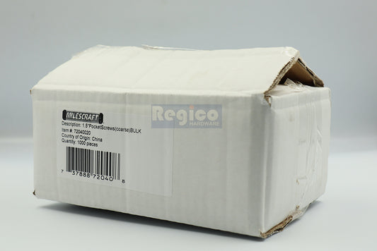 Milescraft 1.1/2 COARSE Washer Head Pocket Screw 1000pcs. (7204)