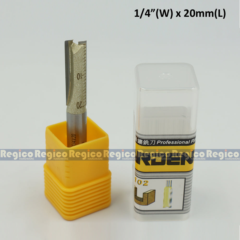 ARDEN 2 Flute 1/4 Shank Imperial Straight Router Bit #0102