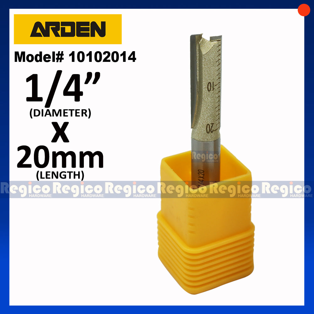 ARDEN 2 Flute 1/4 Shank Imperial Straight Router Bit #0102