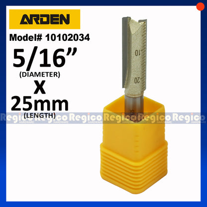 ARDEN 2 Flute 1/4 Shank Imperial Straight Router Bit #0102