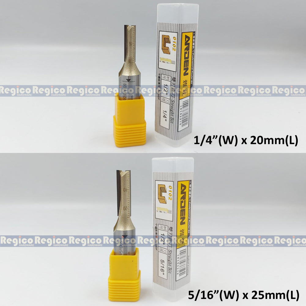 ARDEN 2 Flute 1/2 Shank Imperial Straight Router Bit #0102