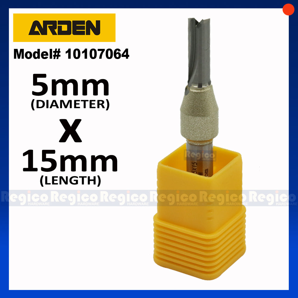 ARDEN 2 Flute 1/4  Shank Metric TCT Straight Router Bit #0107