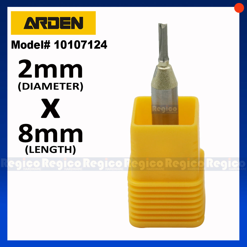 ARDEN 2 Flute 1/4  Shank Metric TCT Straight Router Bit #0107