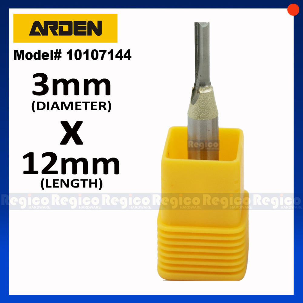 ARDEN 2 Flute 1/4  Shank Metric TCT Straight Router Bit #0107