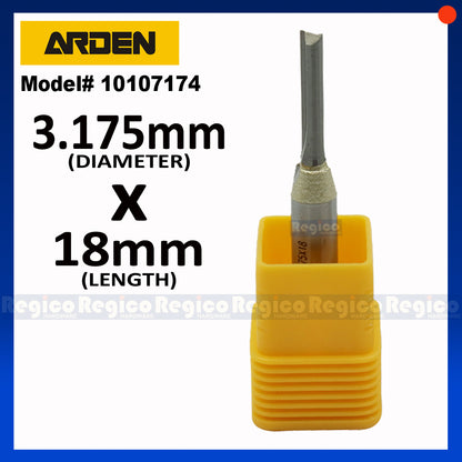ARDEN 2 Flute 1/4  Shank Metric TCT Straight Router Bit #0107