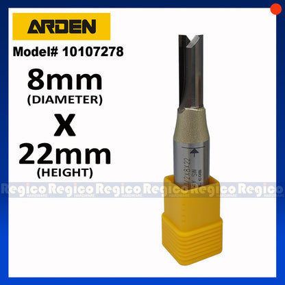 ARDEN 2 Flute 1/2 Shank Metric TCT Straight Router Bit #0107