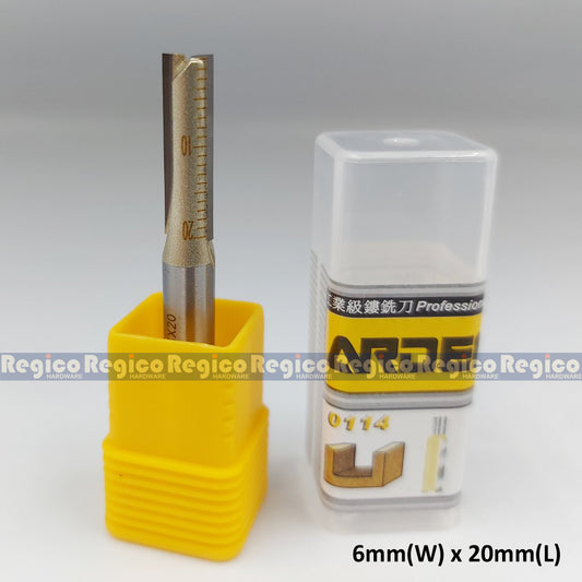 ARDEN 2 Flute 1/4 Shank Metric Straight Router Bit #0114