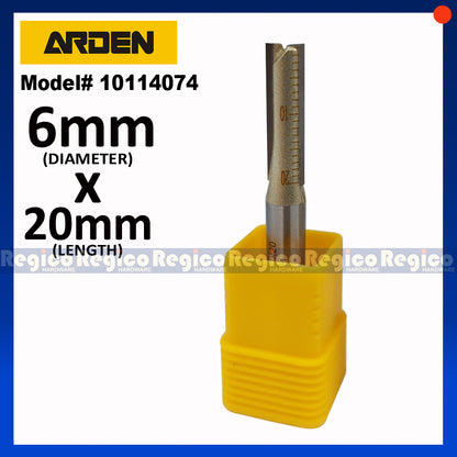 ARDEN 2 Flute 1/4 Shank Metric Straight Router Bit #0114