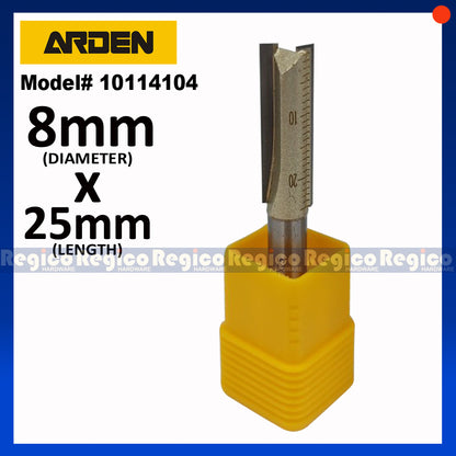 ARDEN 2 Flute 1/4 Shank Metric Straight Router Bit #0114