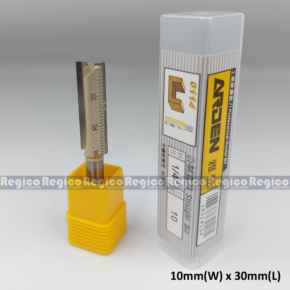 ARDEN 2 Flute 1/4 Shank Metric Straight Router Bit #0114