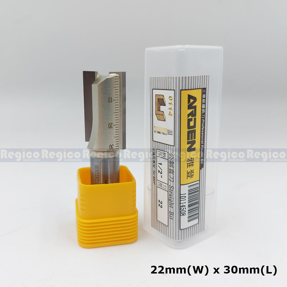ARDEN 2 Flute 1/2 Shank Metric Straight Router Bit #0114