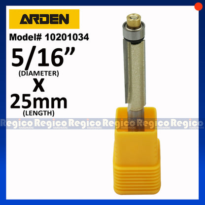 Arden 1/4 Shank Flush Trim Router Bit with Ball Bearing for Woodworking #0201