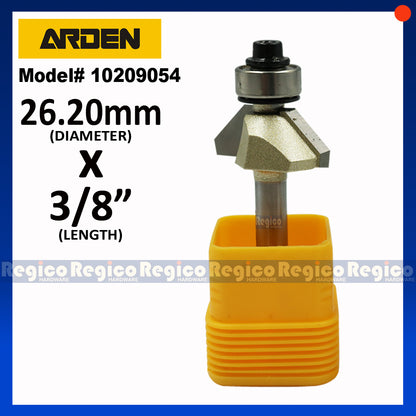 ARDEN #0209 1/4  Shank 45 degree Chamfer Chamfering Router Bit for Woodworking