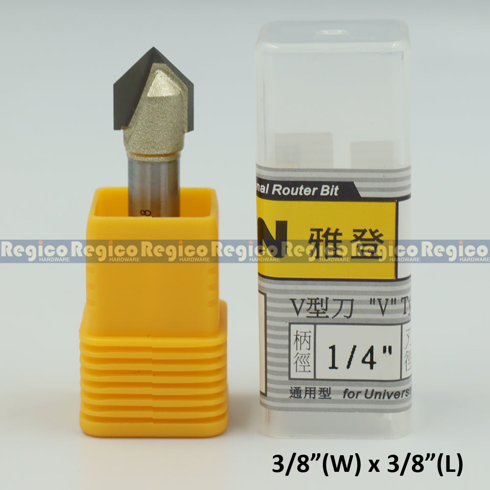 ARDEN 1/4  Shank V-Groove Router Bit 90 degree #0304