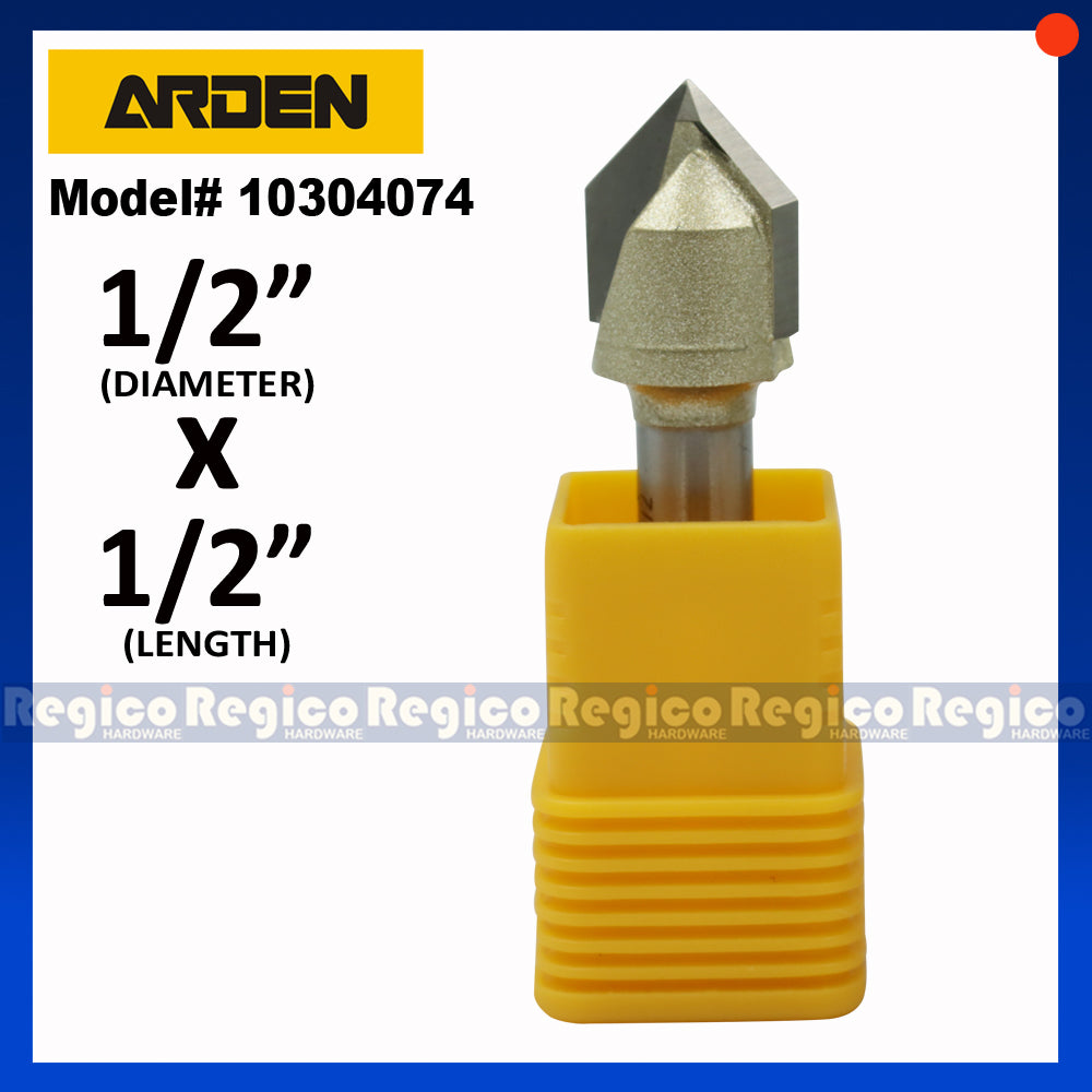 ARDEN 1/4  Shank V-Groove Router Bit 90 degree #0304