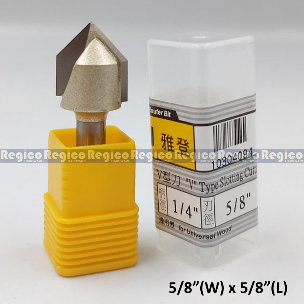 ARDEN 1/4  Shank V-Groove Router Bit 90 degree #0304