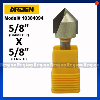 ARDEN 1/4  Shank V-Groove Router Bit 90 degree #0304