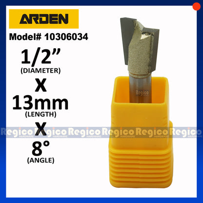 ARDEN 1/4  Shank Dovetail Cutter Router Bit #0306