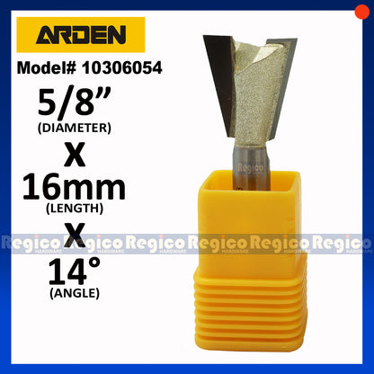 ARDEN 1/4  Shank Dovetail Cutter Router Bit #0306