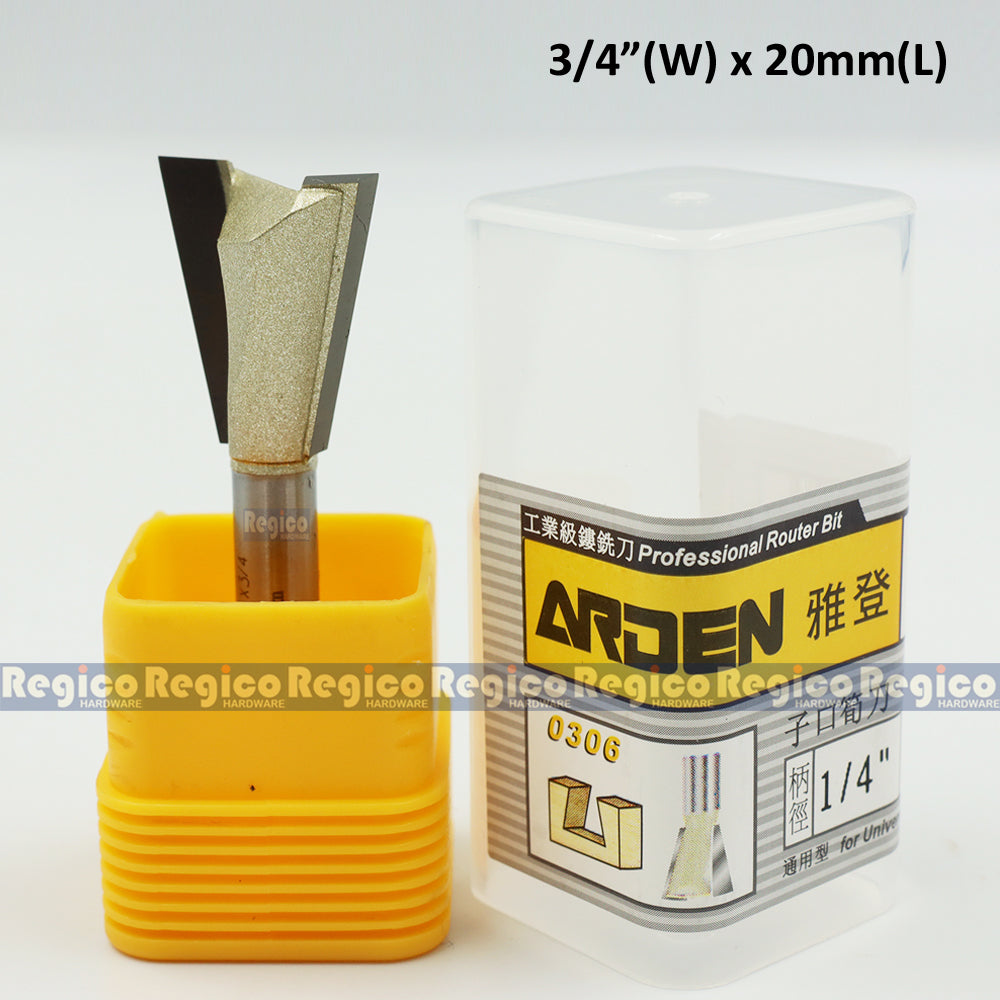 ARDEN 1/4  Shank Dovetail Cutter Router Bit #0306