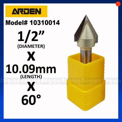 ARDEN 1/4" Shank Engraving V Groove Beveled Cutter Router Bit #0310