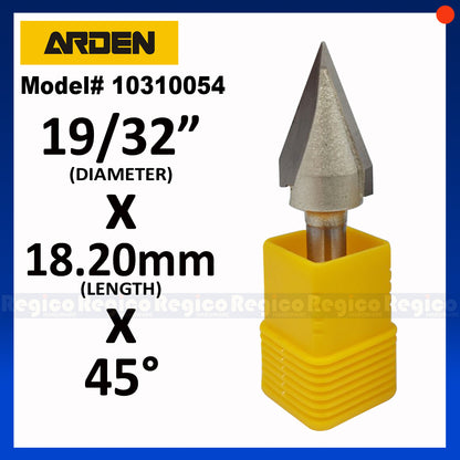 ARDEN 1/4" Shank Engraving V Groove Beveled Cutter Router Bit #0310
