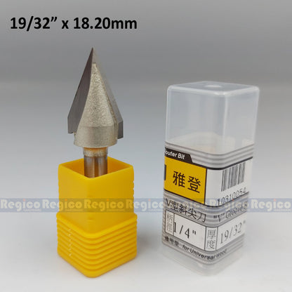 ARDEN 1/4" Shank Engraving V Groove Beveled Cutter Router Bit #0310